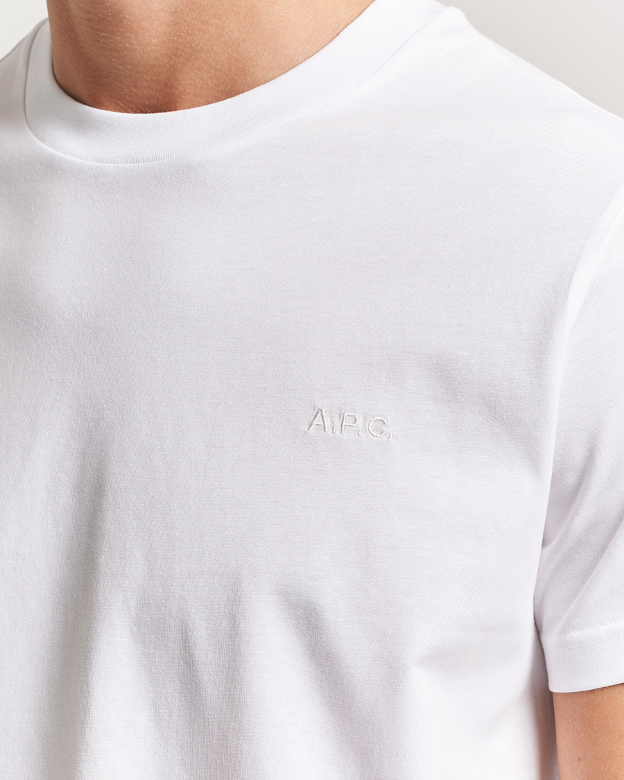 Mies | T-paidat | A.P.C. | Embroidered APC T-Shirt White
