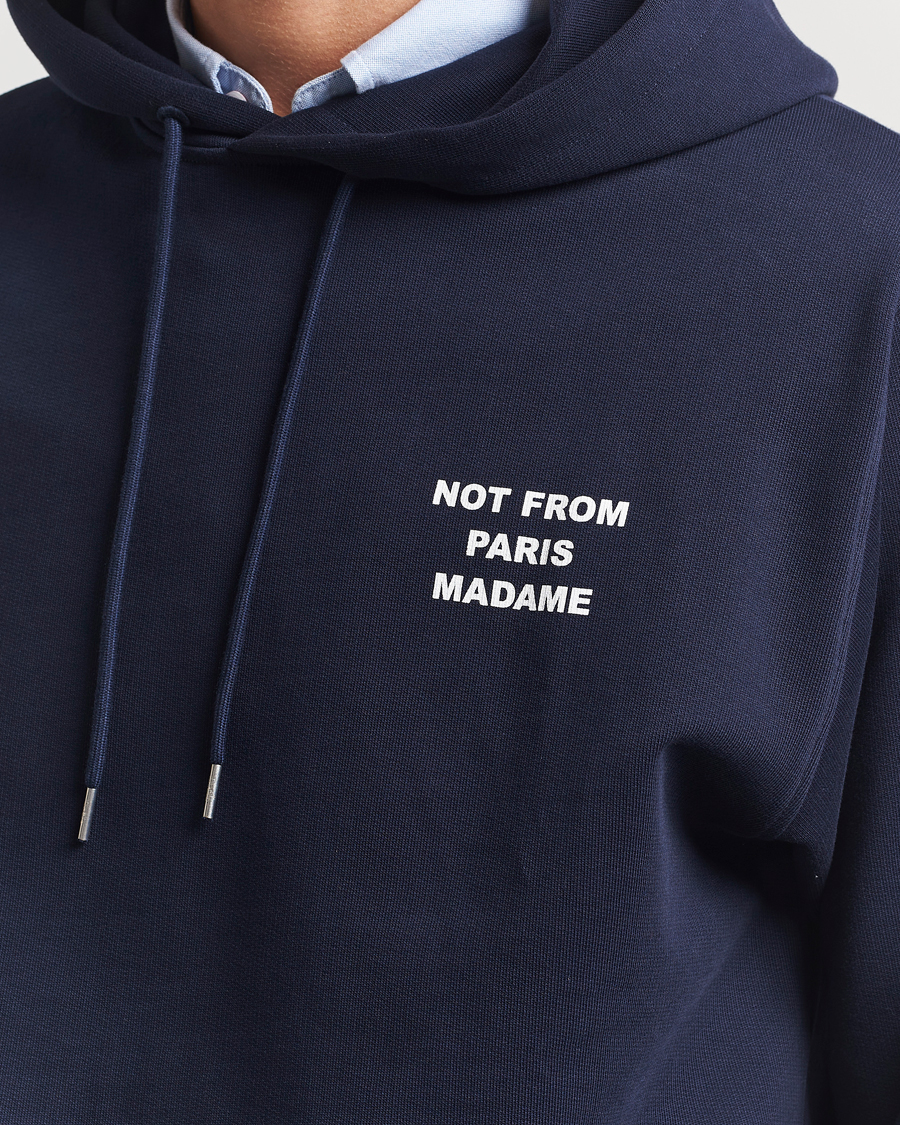 Mies | Puserot | Drôle de Monsieur | Slogan Hoodie Navy