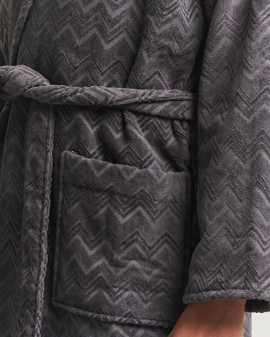 Mies | Missoni Home Chalk Bathrobe Anthracite Grey | Missoni Home | Chalk Bathrobe Anthracite Grey