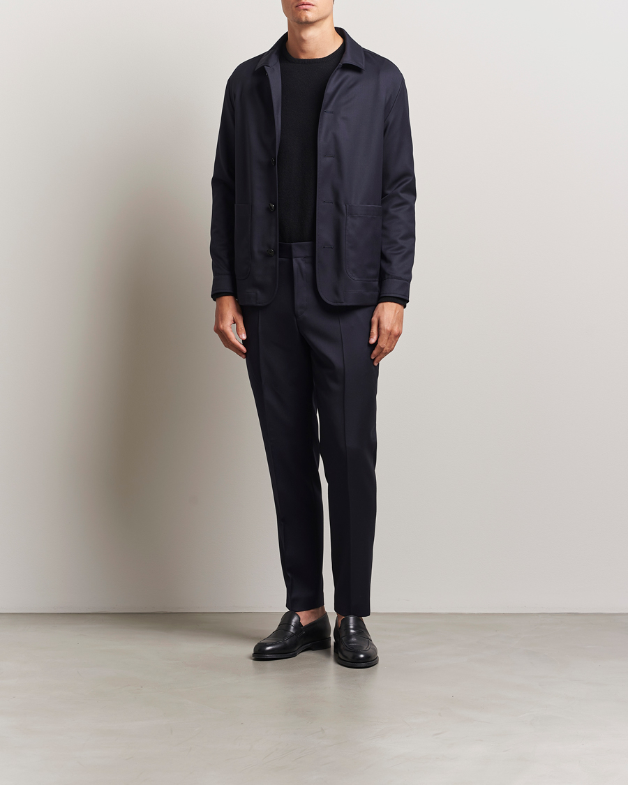 Mies | Housut | BOSS BLACK | Perin Pleated Trousers Dark Blue