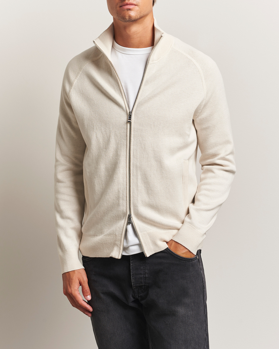 Mies | Puserot | BOSS BLACK | Idino Knitted Full Zip Open White