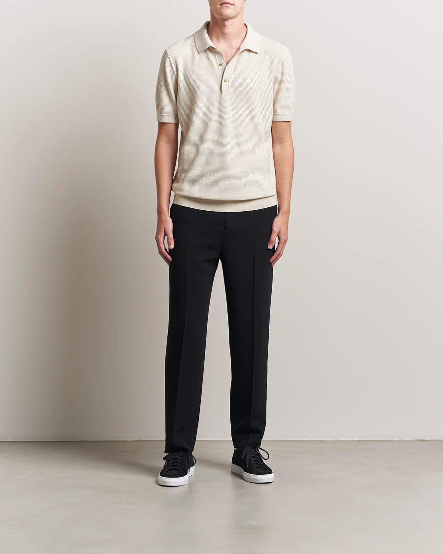Mies | Pikeet | BOSS BLACK | Lanotti Knitted Polo Open White