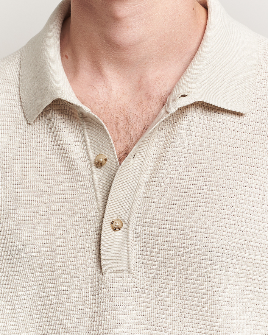 Mies | Pikeet | BOSS BLACK | Lanotti Knitted Polo Open White