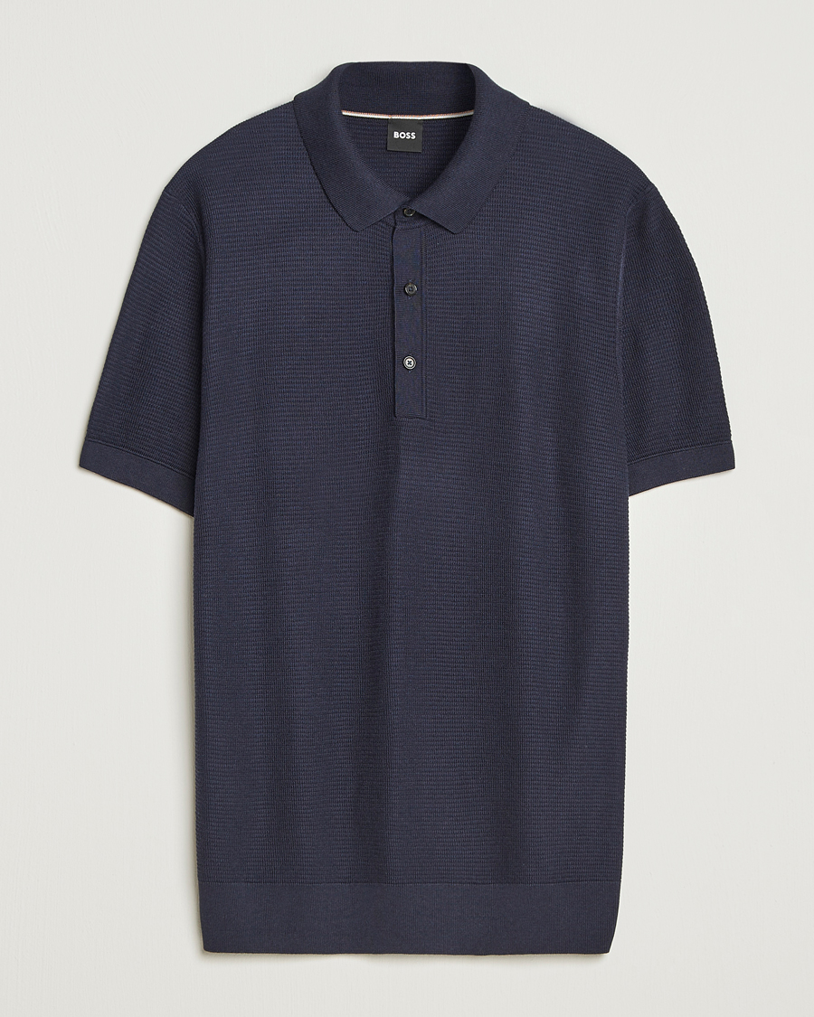 Mies | Pikeet | BOSS BLACK | Lanotti Knitted Polo Dark Blue