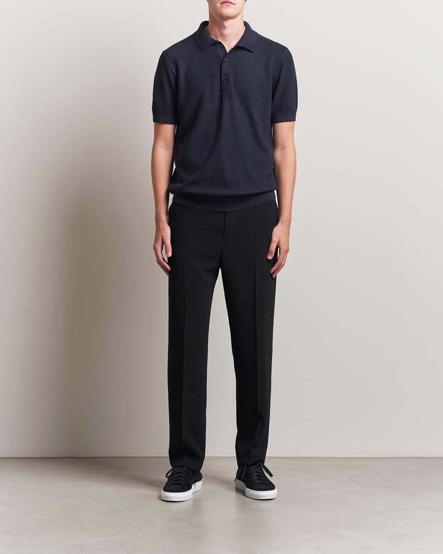 Mies | Pikeet | BOSS BLACK | Lanotti Knitted Polo Dark Blue