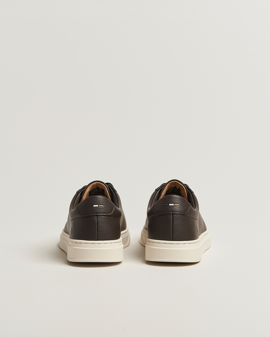 Mies | BOSS BLACK Kieran Grained Leather Sneaker Dark Brown | BOSS BLACK | Kieran Grained Leather Sneaker Dark Brown