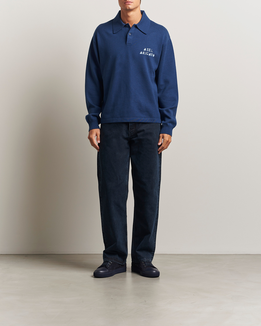 Mies | Puserot | Axel Arigato | Frey Wool/Cotton Knitted Polo Navy