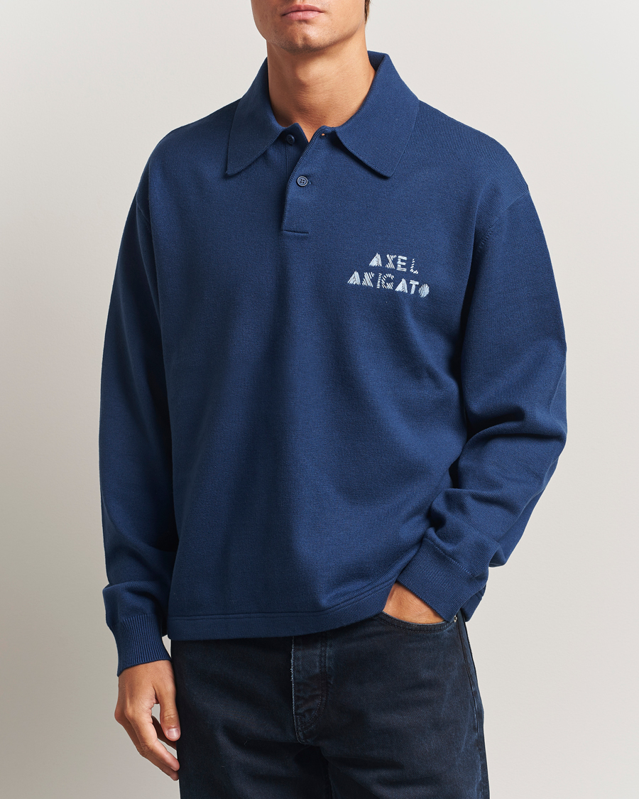 Mies | Puserot | Axel Arigato | Frey Wool/Cotton Knitted Polo Navy