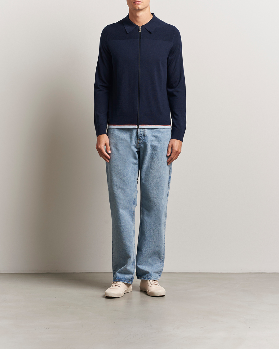 Mies | Puserot | PS Paul Smith | Merino Knitted Full Zip Navy