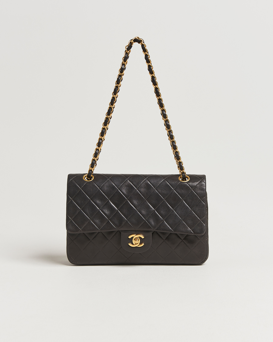 Mies | Chanel Pre-Owned Classic Double Flap Medium Lambskin Black | Chanel Pre-Owned | Classic Double Flap Medium Lambskin Black