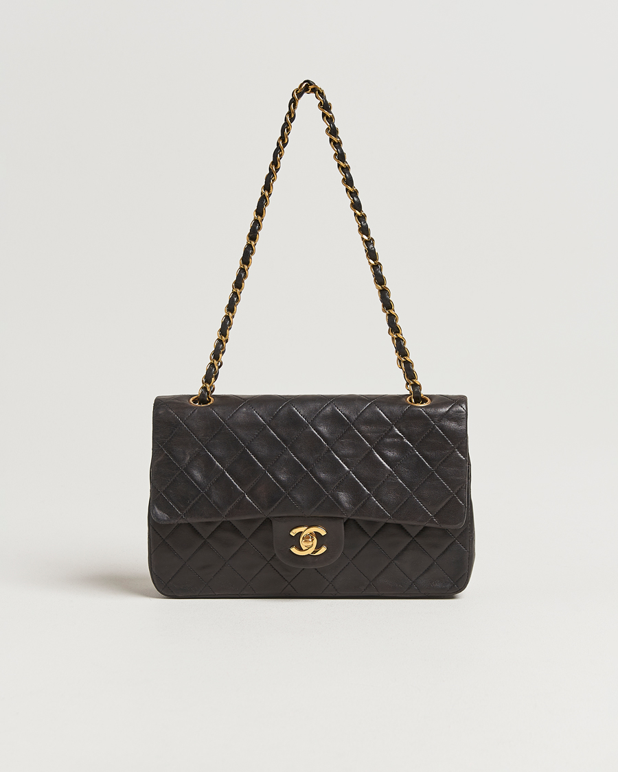 Mies | Chanel Pre-Owned Classic Double Flap Medium Lambskin Black | Chanel Pre-Owned | Classic Double Flap Medium Lambskin Black