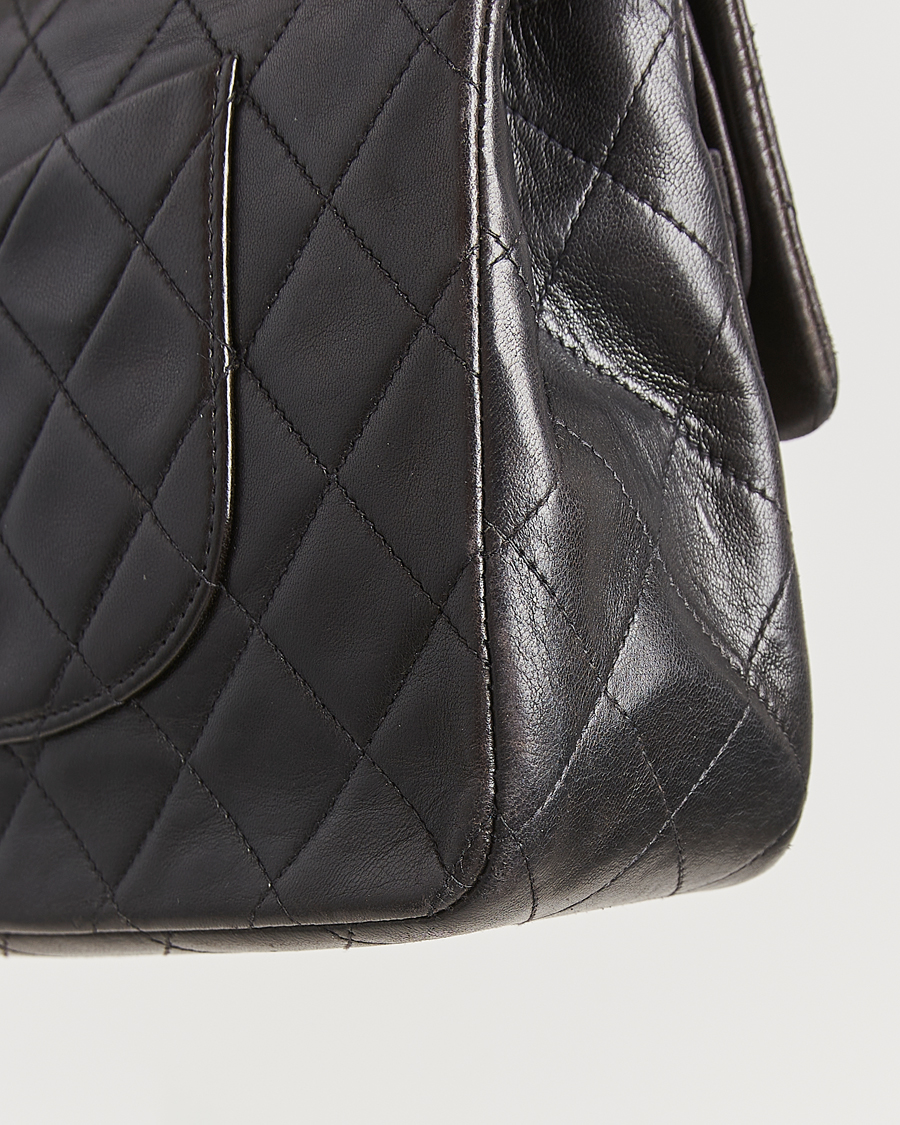 Mies | Chanel Pre-Owned Classic Double Flap Medium Lambskin Black | Chanel Pre-Owned | Classic Double Flap Medium Lambskin Black