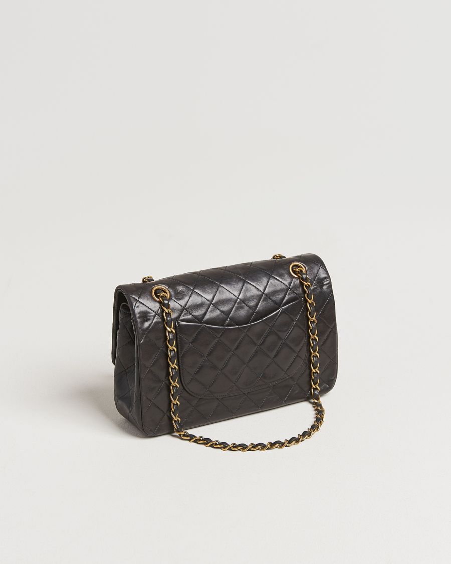 Mies | Chanel Pre-Owned Classic Double Flap Medium Lambskin Black | Chanel Pre-Owned | Classic Double Flap Medium Lambskin Black