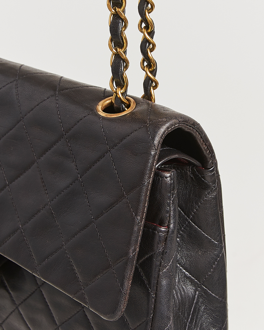 Mies | Chanel Pre-Owned Classic Double Flap Medium Lambskin Black | Chanel Pre-Owned | Classic Double Flap Medium Lambskin Black