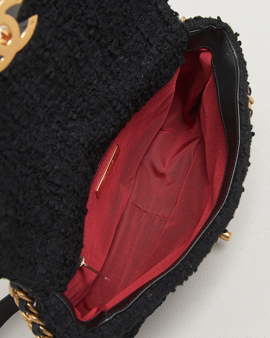 Mies | Chanel Pre-Owned Chanel 19 Tweed Handbag Black | Chanel Pre-Owned | Chanel 19 Tweed Handbag Black