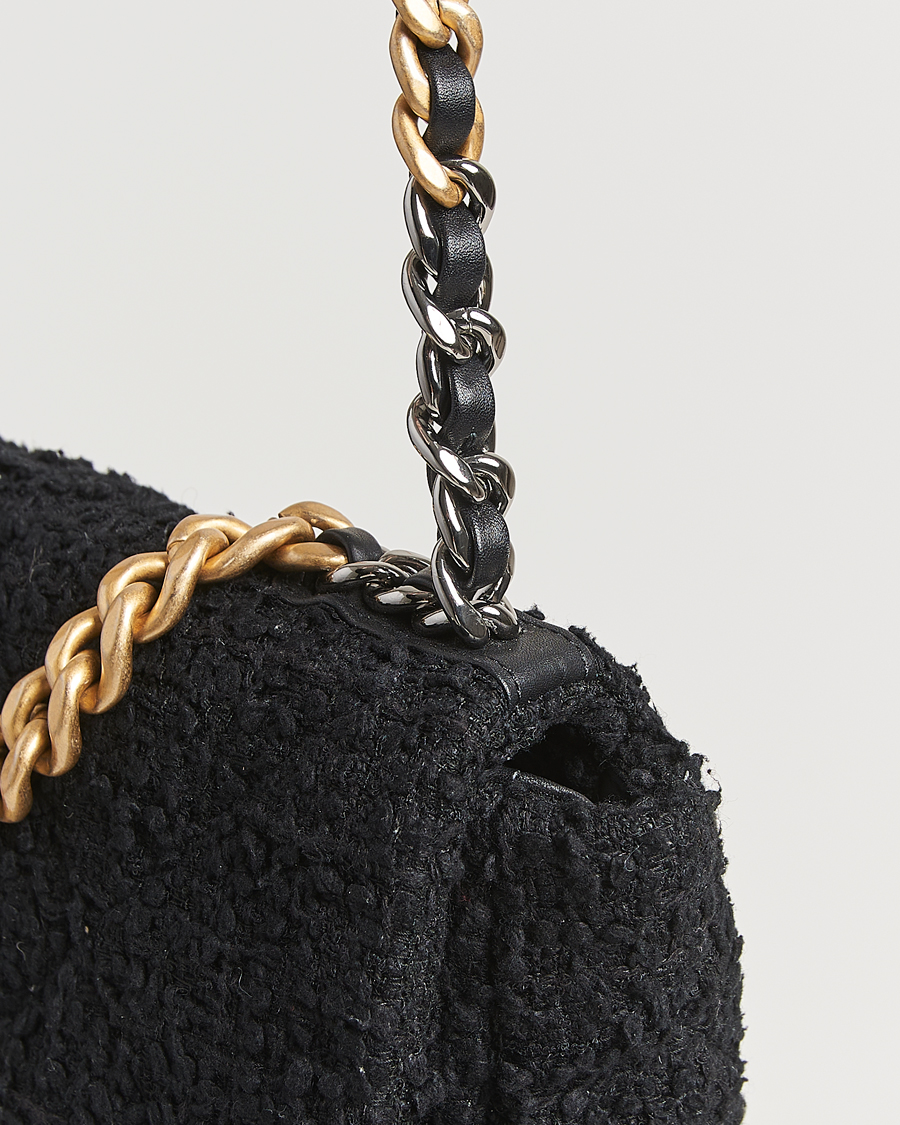 Mies | Chanel Pre-Owned Chanel 19 Tweed Handbag Black | Chanel Pre-Owned | Chanel 19 Tweed Handbag Black