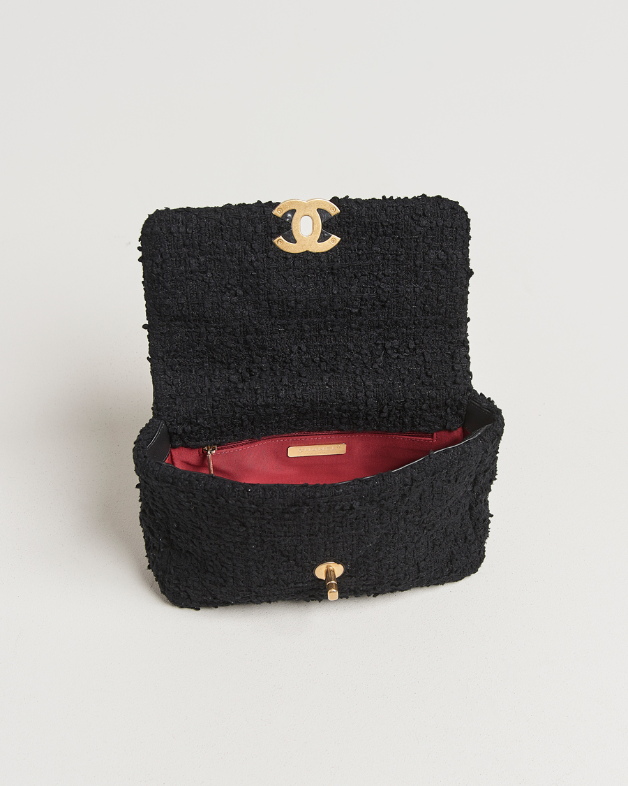 Mies | Chanel Pre-Owned Chanel 19 Tweed Handbag Black | Chanel Pre-Owned | Chanel 19 Tweed Handbag Black