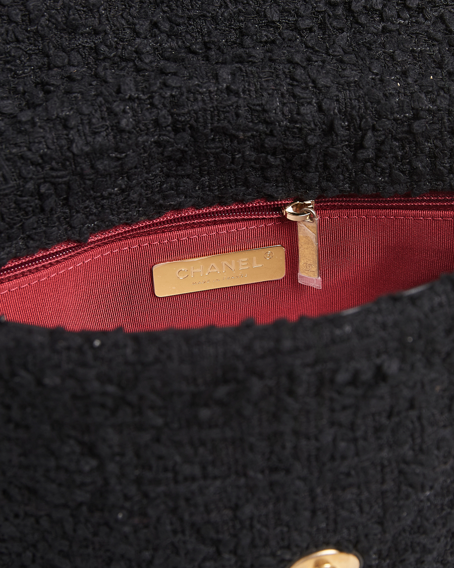 Mies | Chanel Pre-Owned Chanel 19 Tweed Handbag Black | Chanel Pre-Owned | Chanel 19 Tweed Handbag Black