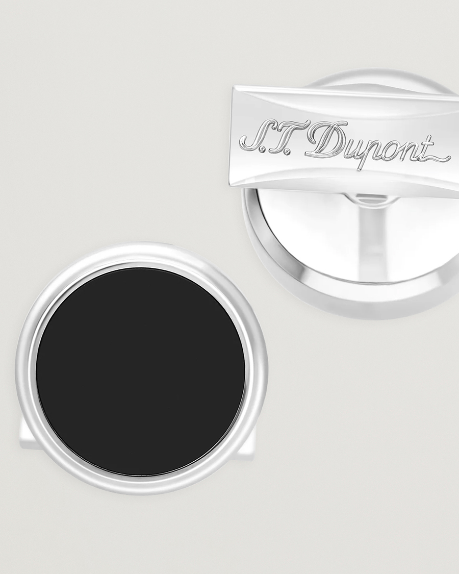Mies | Kalvosinnapit | S.T. Dupont | Cufflink Round Black/Pall Silver