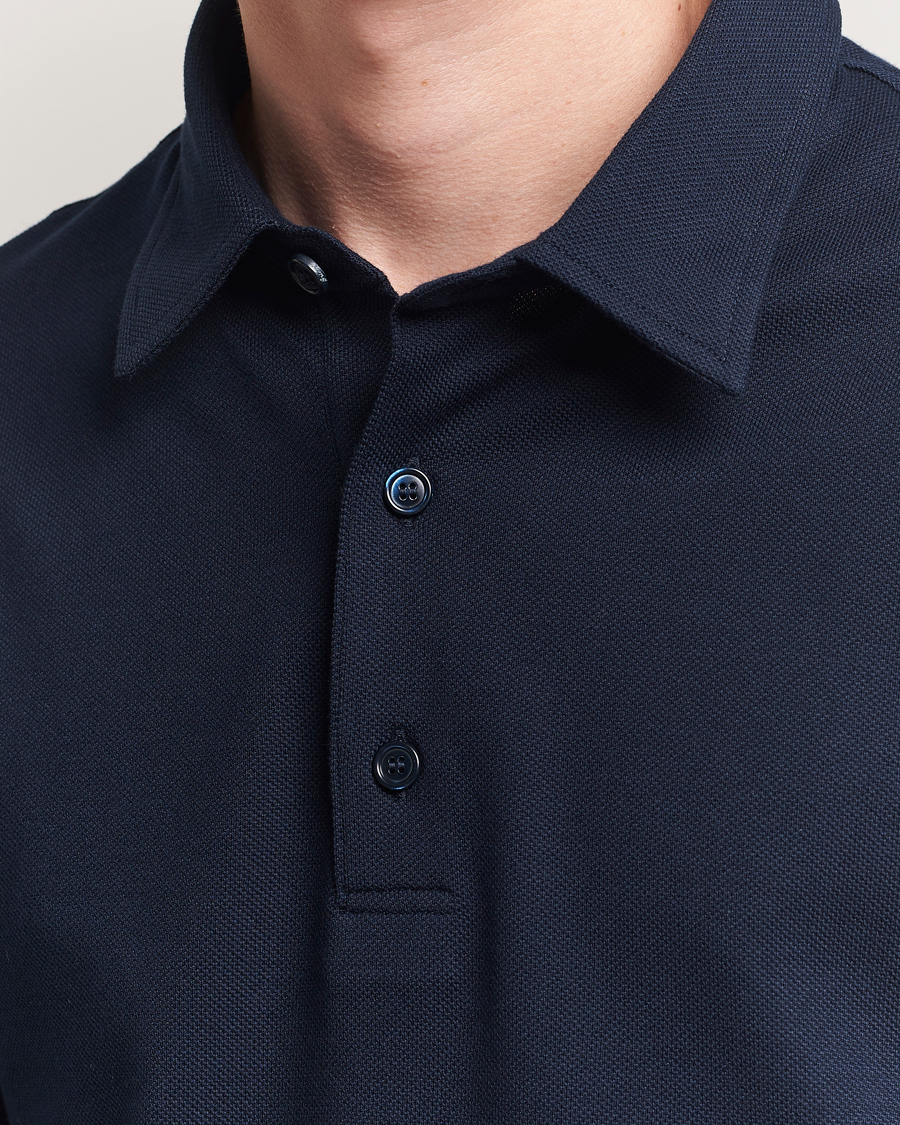 Mies | Pikeet | Brioni | Short Sleeve Polo Piquet Navy