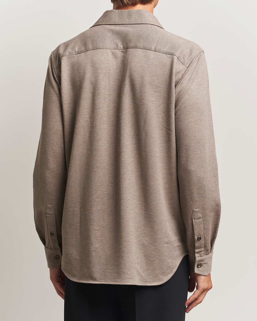 Mies | Kauluspaidat | Brioni | Cotton Piquet Shirt Beige