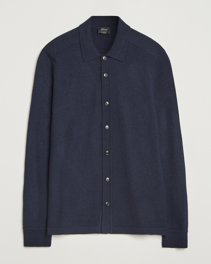 Mies | Puserot | Brioni | Cashmere Shirt Cardigan Navy