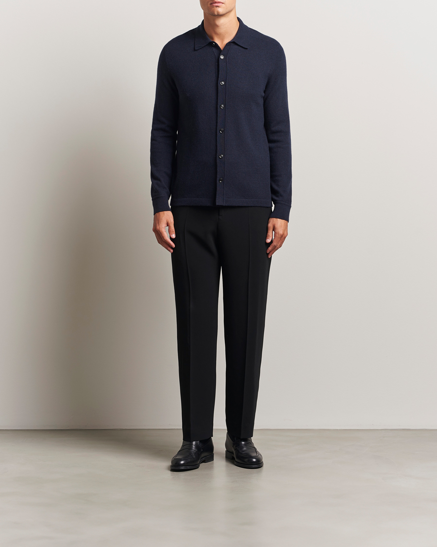 Mies | Puserot | Brioni | Cashmere Shirt Cardigan Navy