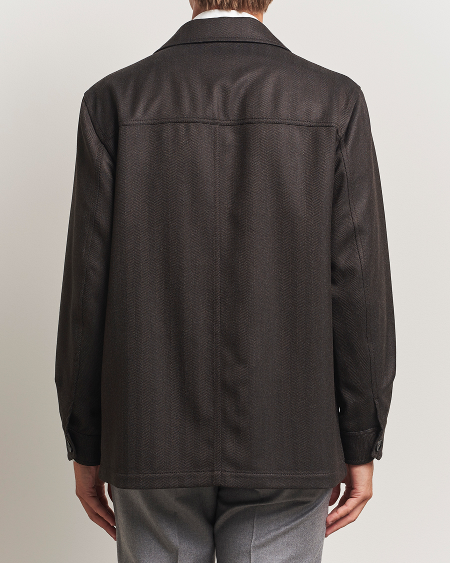 Mies | Takit | Brioni | Herringbone Hunting Jacket Dark Brown