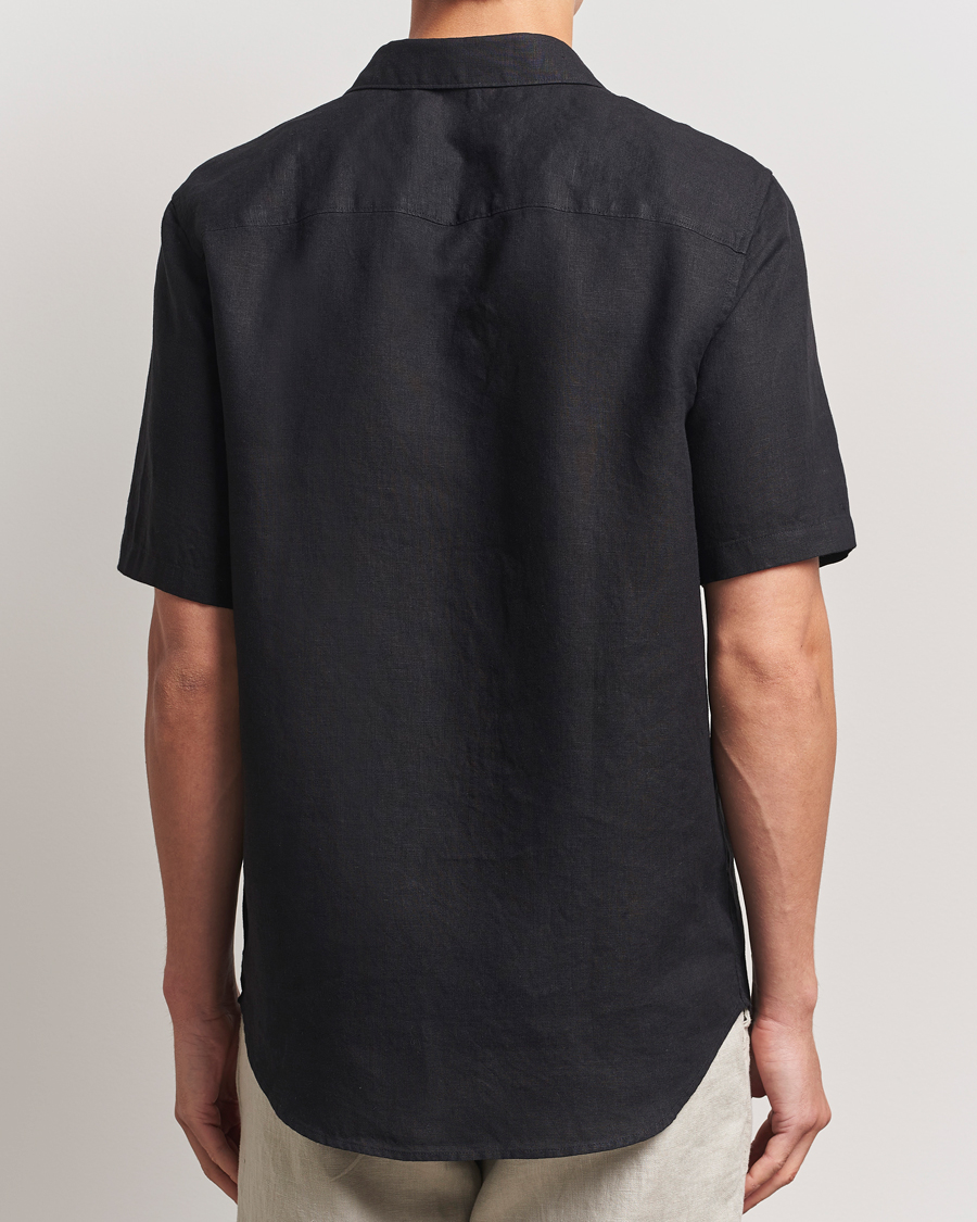Mies | Kauluspaidat | NN07 | Enzo Linen Short Sleeve Shirt Black