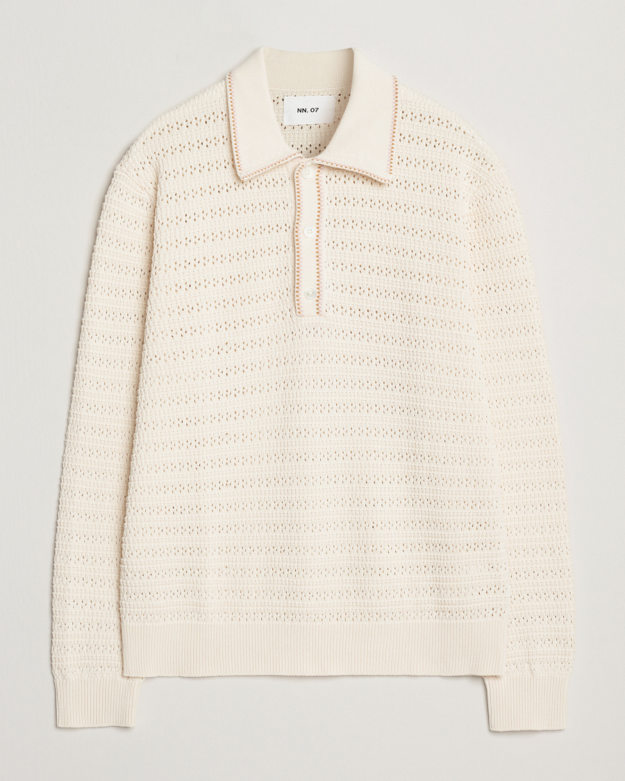 Mies | Puserot | NN07 | Josh Knitted Polo Ivory