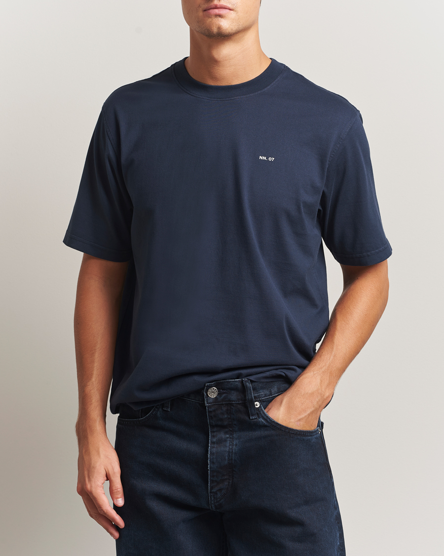 Mies | T-paidat | NN07 | Abel Logo Crew Neck T-Shirt Navy