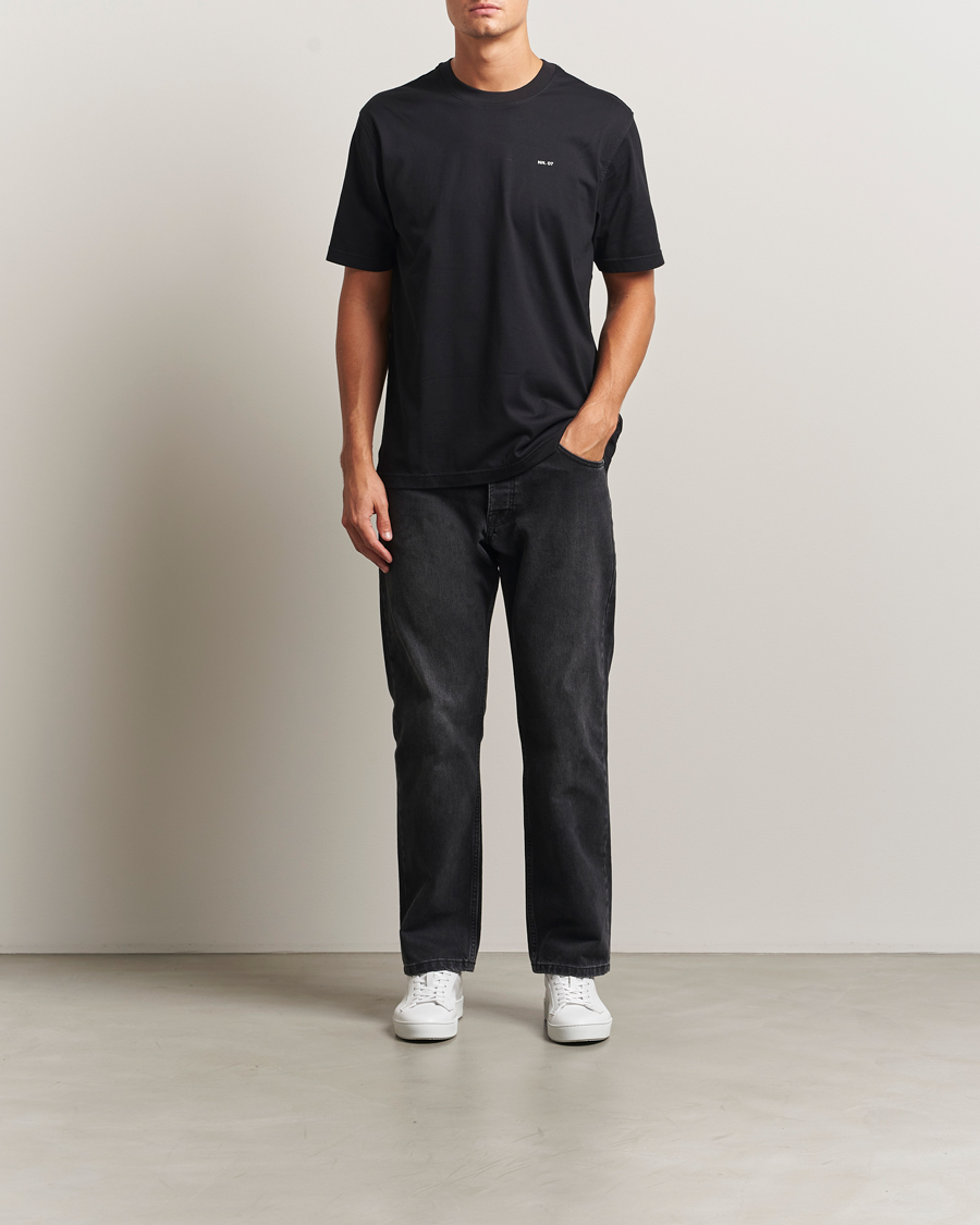 Mies | T-paidat | NN07 | Abel Logo Crew Neck T-Shirt Black