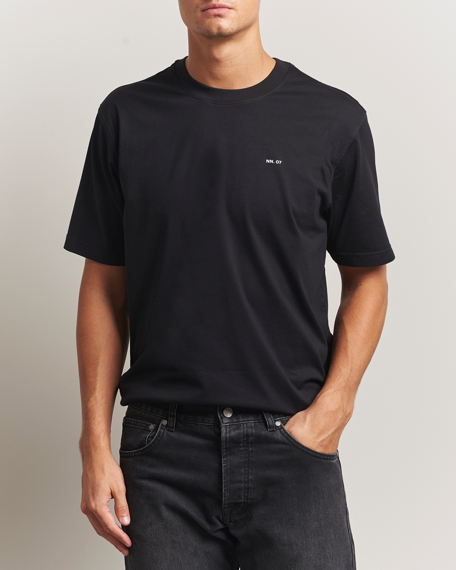 Mies | T-paidat | NN07 | Abel Logo Crew Neck T-Shirt Black