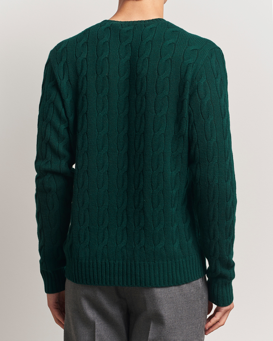 Mies | Puserot | Ralph Lauren Purple Label | Cashmere Cable Sweater Moss Agate