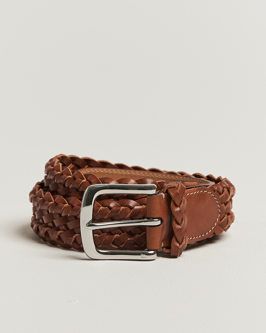 Mies | Vyöt | Ralph Lauren Purple Label | Braided Belt Dark Brown