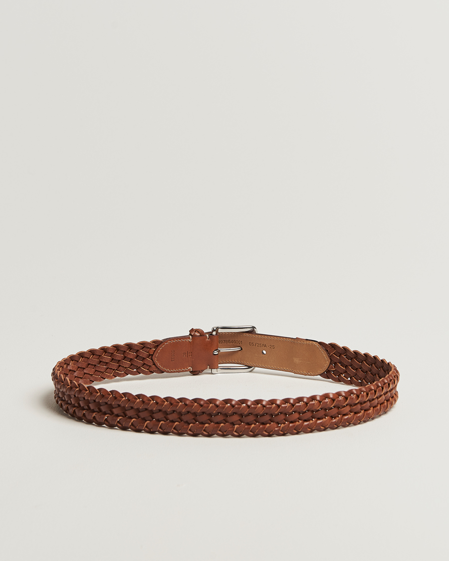 Mies | Vyöt | Ralph Lauren Purple Label | Braided Belt Dark Brown