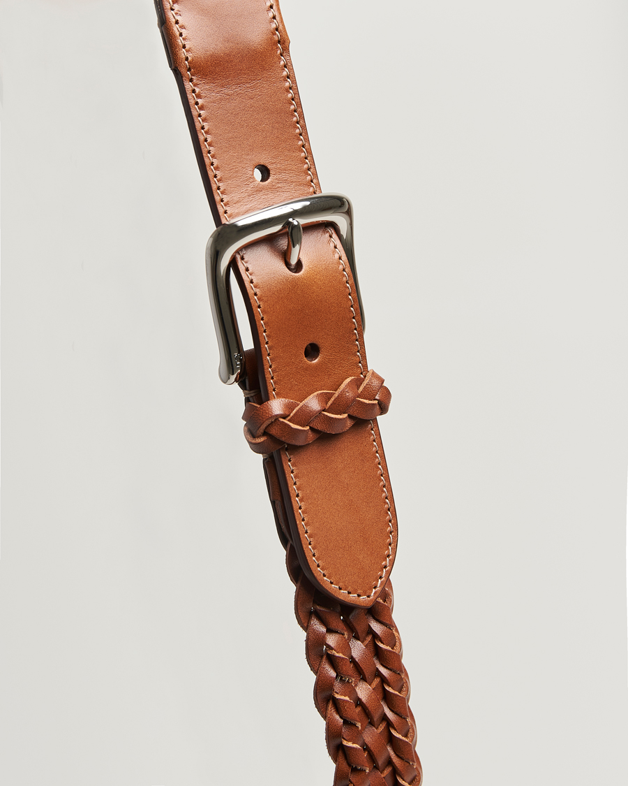 Mies | Vyöt | Ralph Lauren Purple Label | Braided Belt Dark Brown