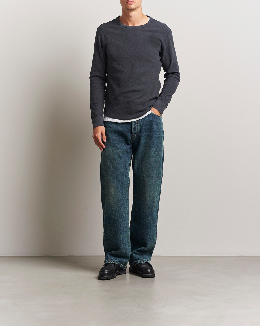 Mies | T-paidat | Sunflower | Long Sleeve Waffle T-Shirt Washed Black