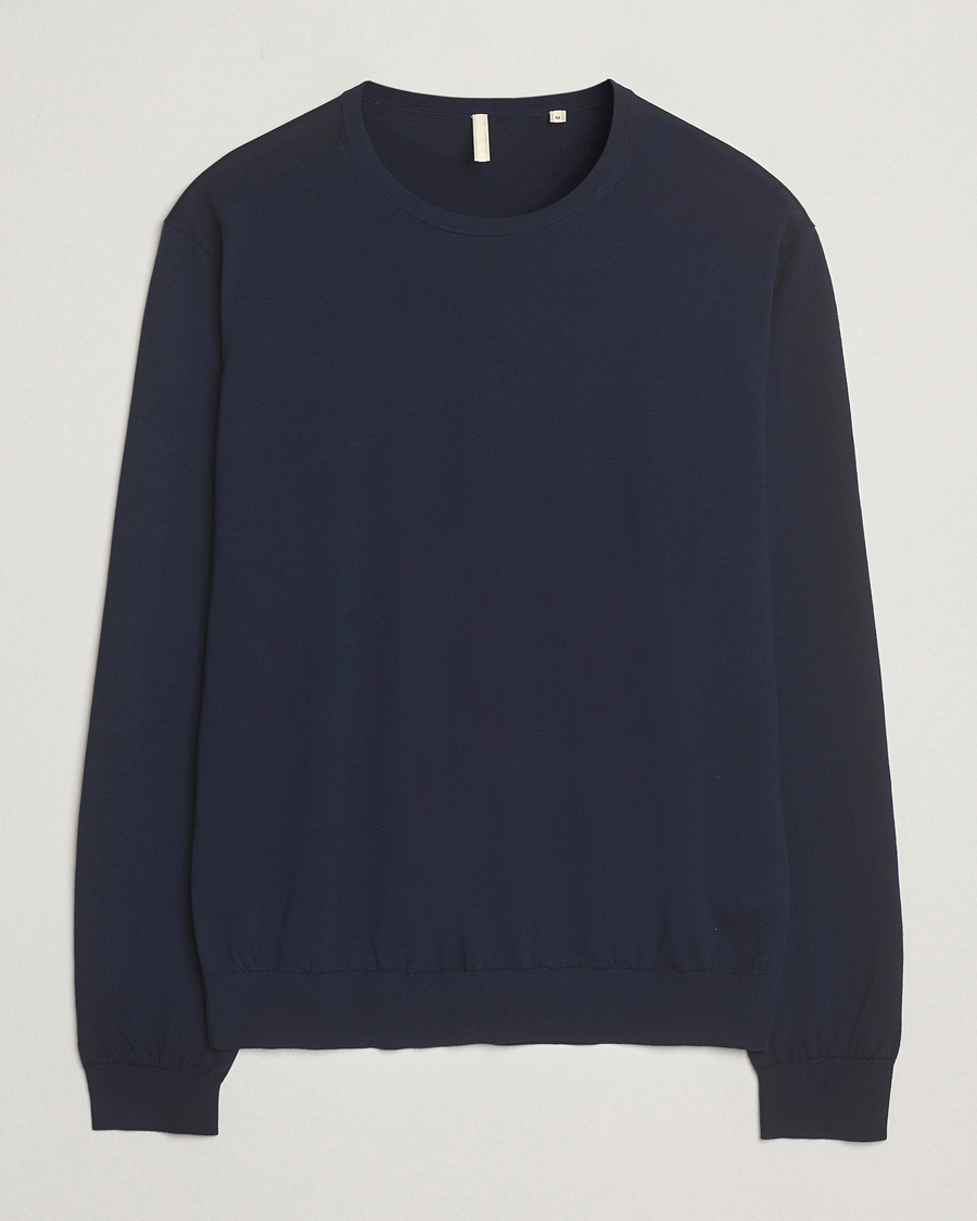 Mies | Puserot | Sunflower | Merino Crew Neck Navy