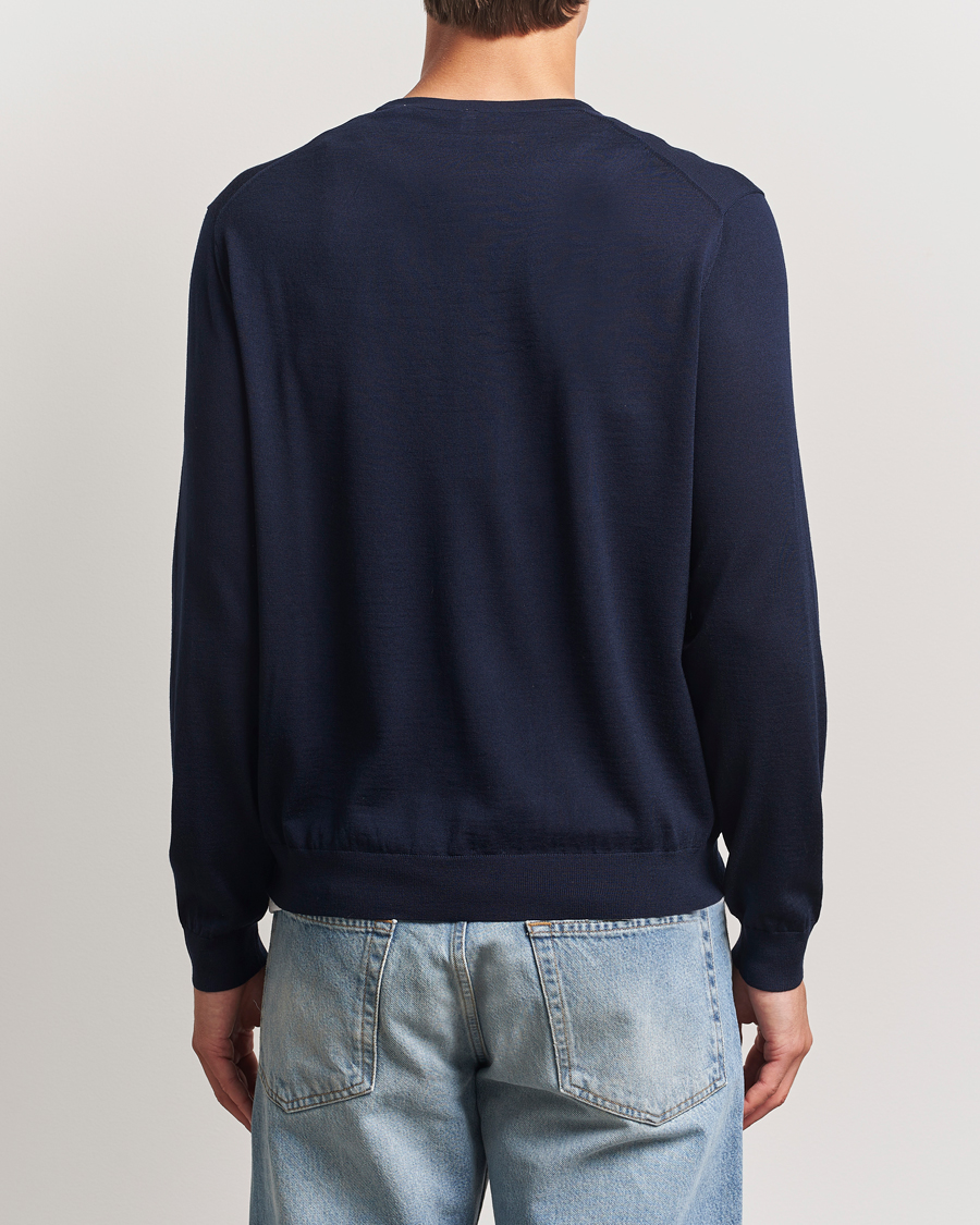 Mies | Puserot | Sunflower | Merino Crew Neck Navy