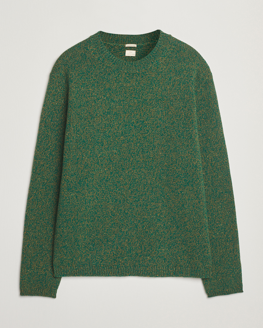 Mies | Puserot | Massimo Alba | Wool Mouline Sweater Green