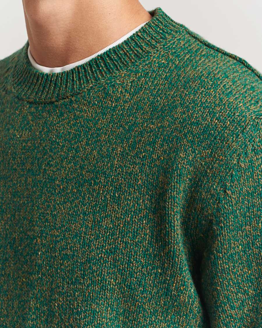 Mies | Puserot | Massimo Alba | Wool Mouline Sweater Green