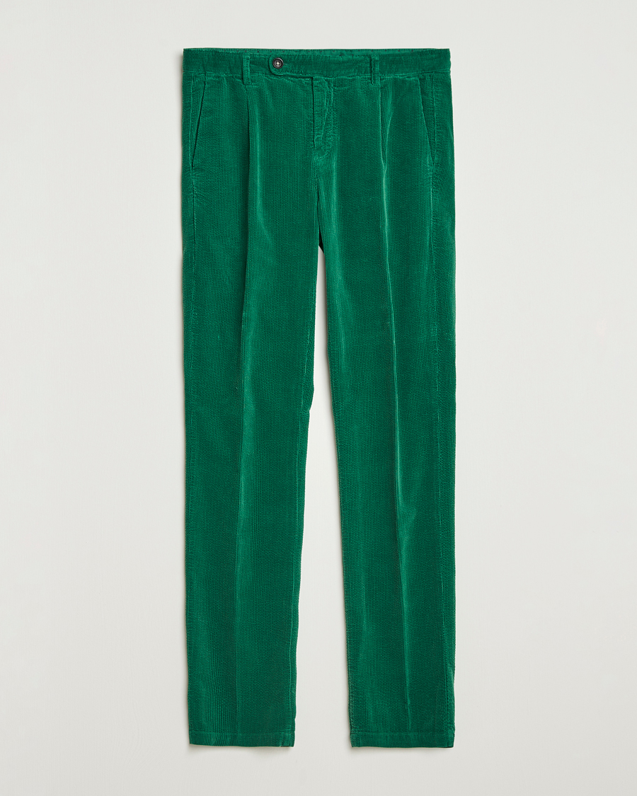 Mies | Housut | Massimo Alba | Ionio Pleated Corduroy Pants Green