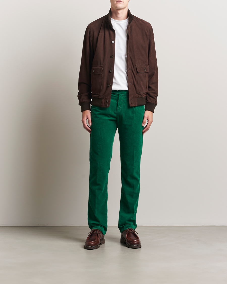 Mies | Housut | Massimo Alba | Ionio Pleated Corduroy Pants Green