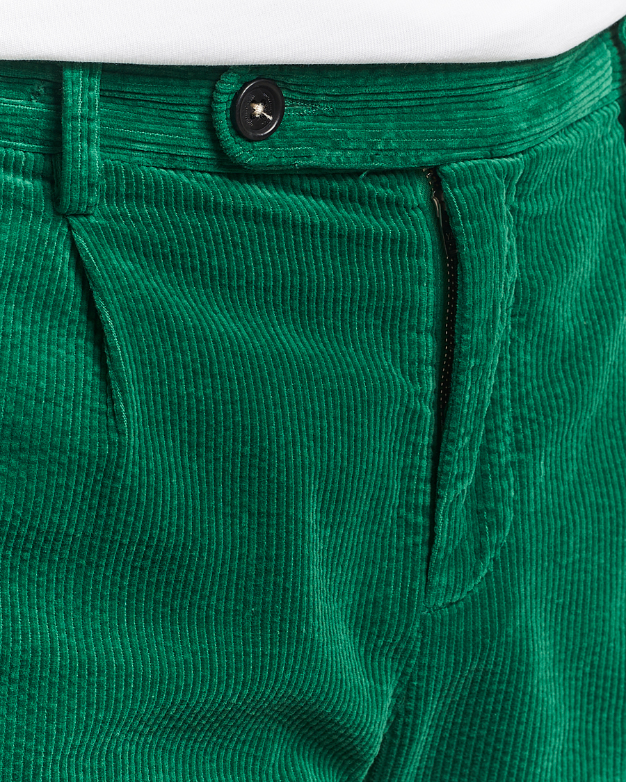 Mies | Housut | Massimo Alba | Ionio Pleated Corduroy Pants Green