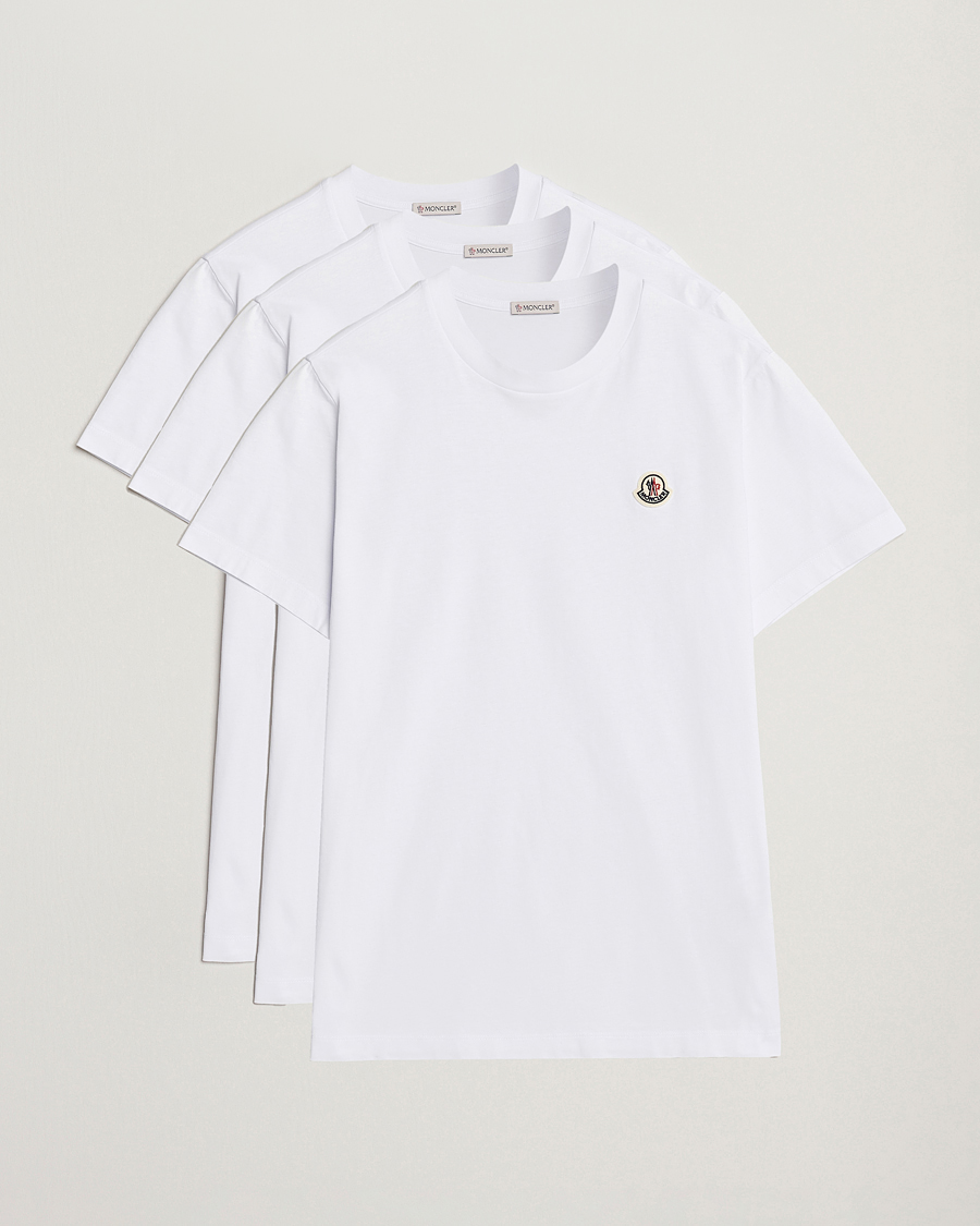 Mies | T-paidat | Moncler | 3-Pack Logo T-Shirt White