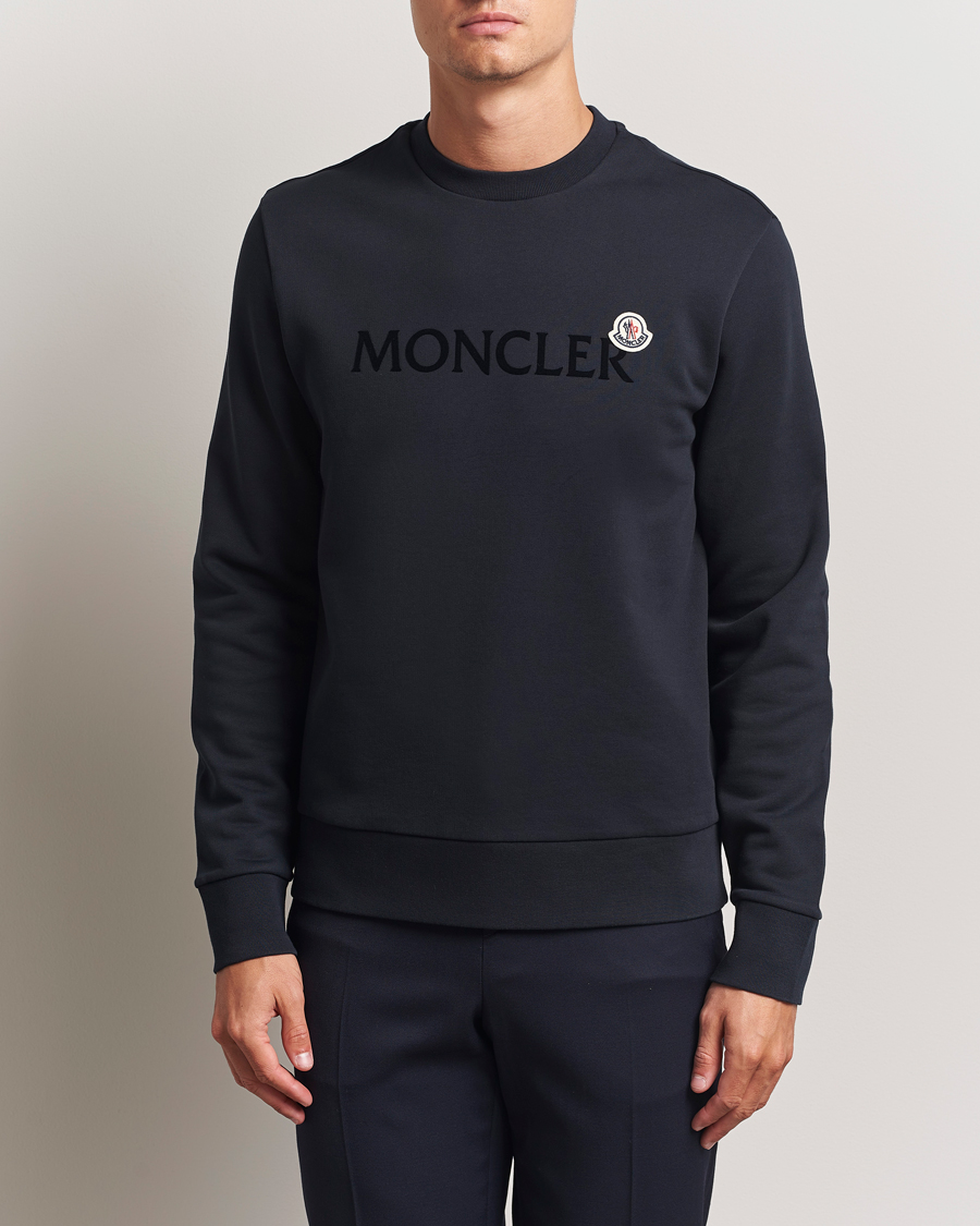 Mies | Puserot | Moncler | Lettering Logo Sweatshirt Navy