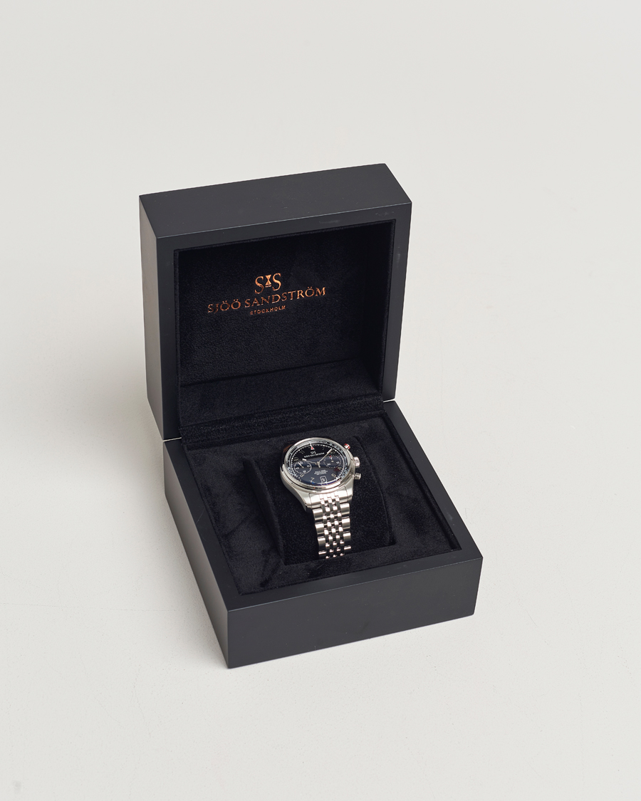 Mies | Sjöö Sandström Royal Steel Chronograph 40mm Black Dial | Sjöö Sandström | Royal Steel Chronograph 40mm Black Dial