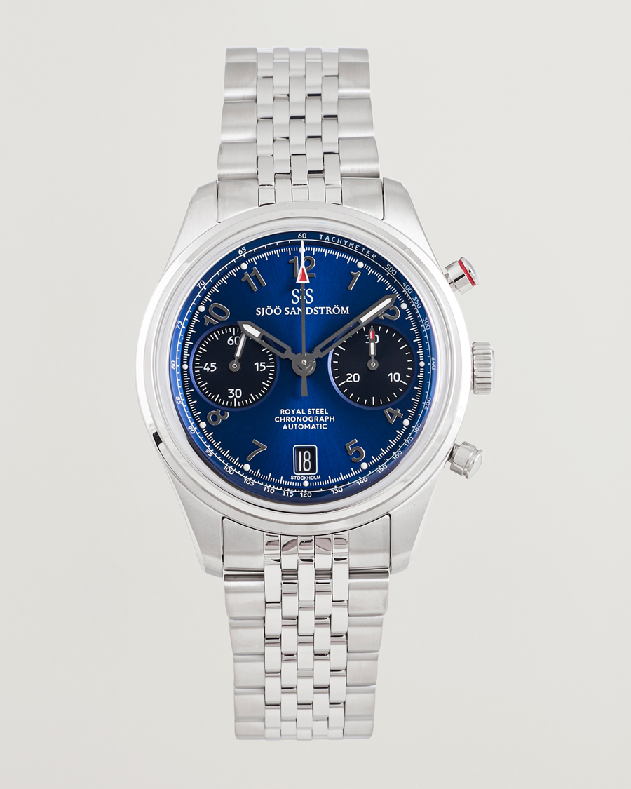 Mies | Sjöö Sandström Royal Steel Chronograph 40mm Blue Dial | Sjöö Sandström | Royal Steel Chronograph 40mm Blue Dial