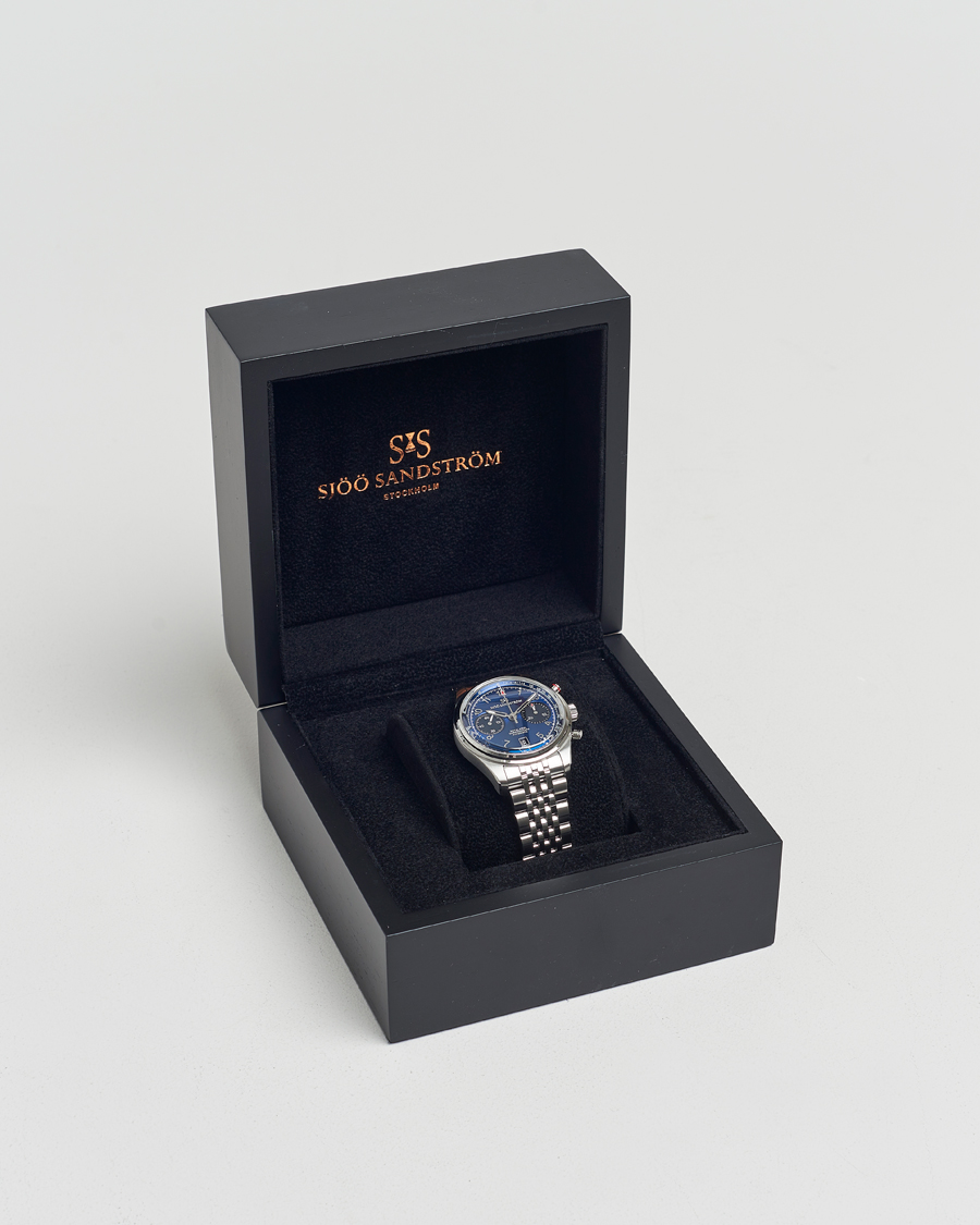 Mies | Sjöö Sandström Royal Steel Chronograph 40mm Blue Dial | Sjöö Sandström | Royal Steel Chronograph 40mm Blue Dial